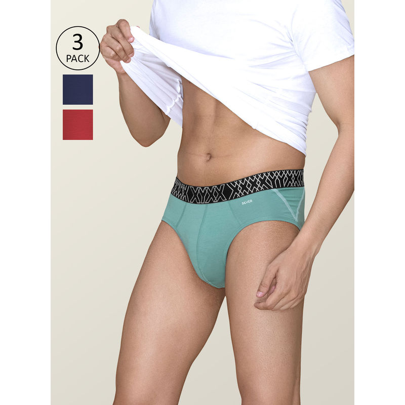 XYXX Sprint Super Combed Cotton Briefs Underwear for Mens-Multi-Color- Pack Of 3 (S)