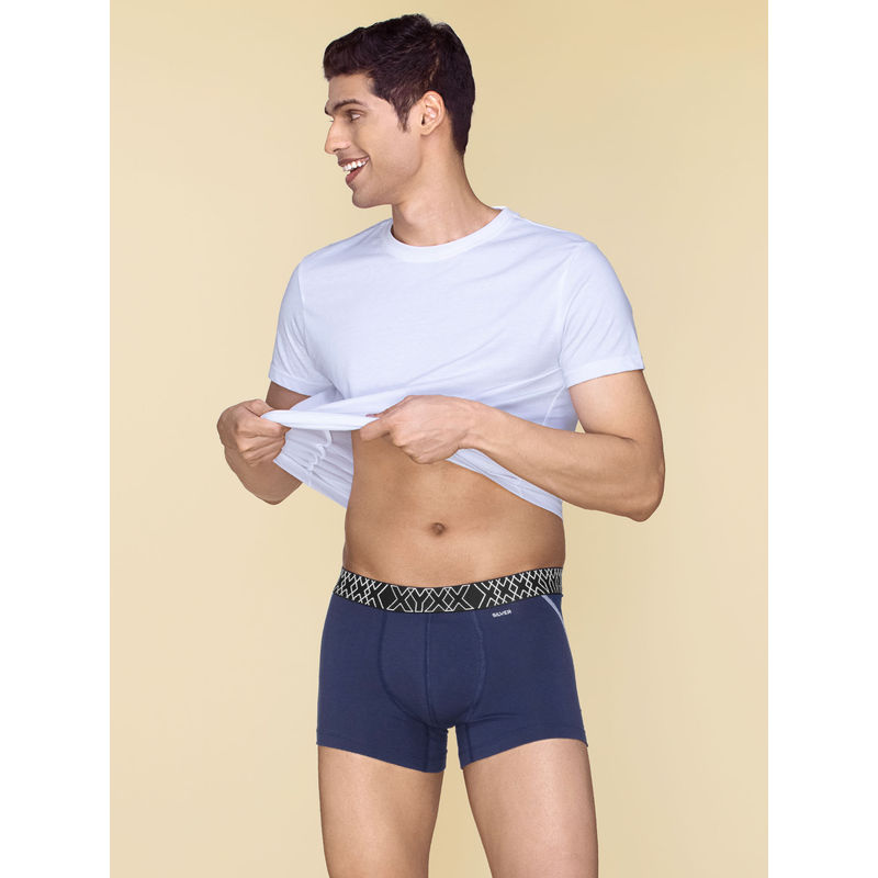 XYXX Sprint Super Combed Cotton Trunk Underwear for Mens-Navy Blue (S)