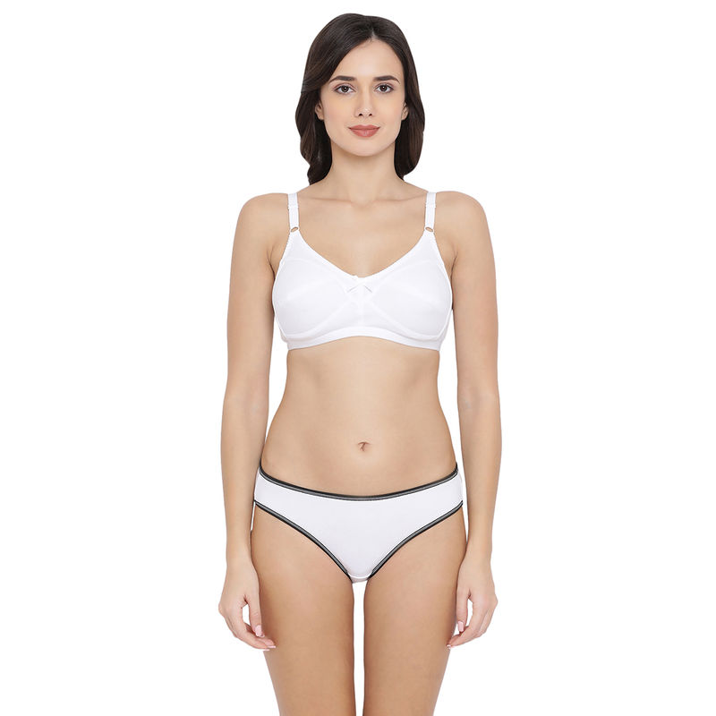Buy Clovia Cotton Rich Non-Padded Non-Wired Bra & Low Waist Bikini