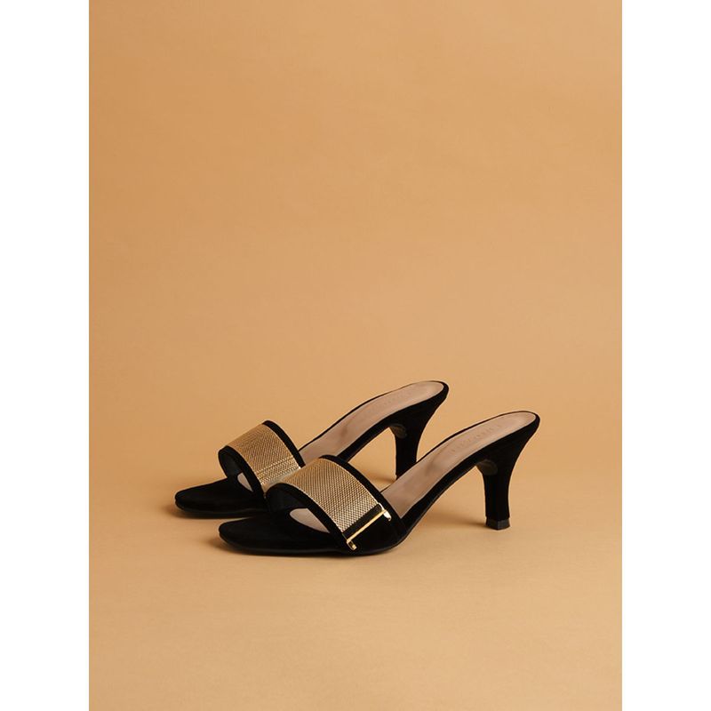 Eridani Embellished Black Alessia Heels (EURO 39)
