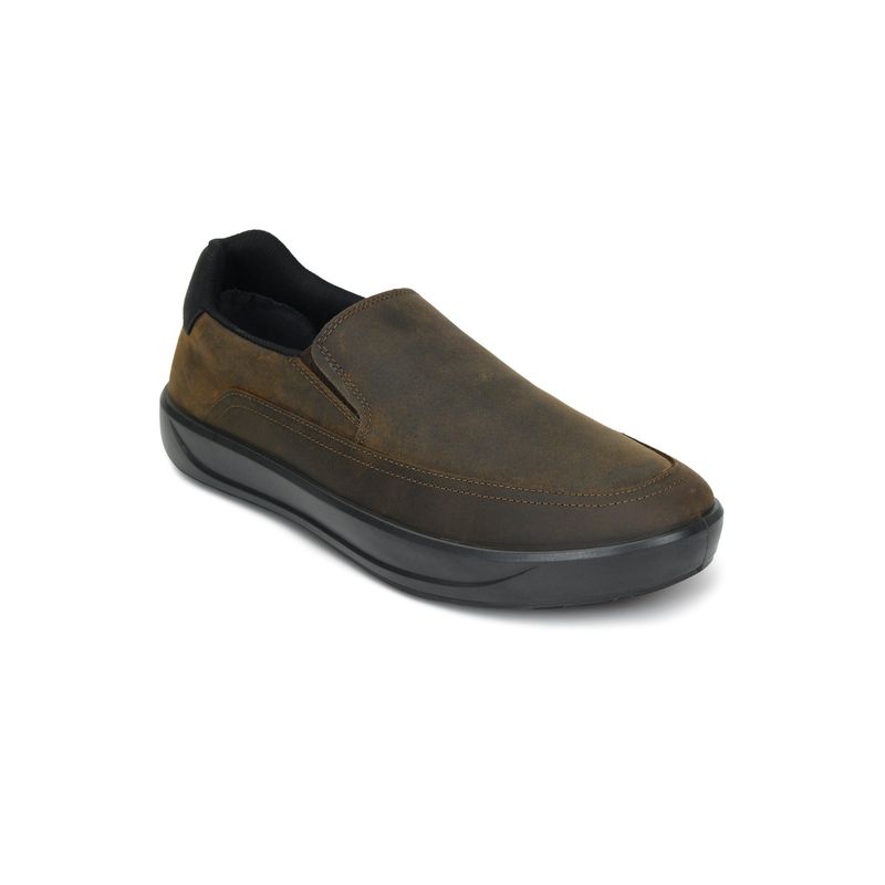 ERGON Mens Tan Leather Comfort Slip-On Loafers (UK 6)