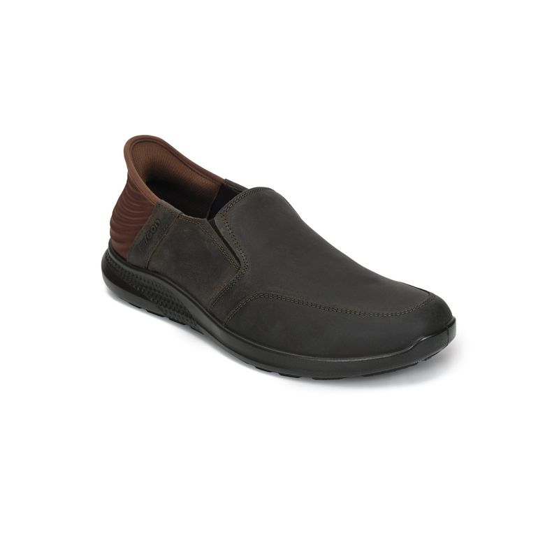 ERGON Mens Dark Brown Leather Slip-On Loafers (UK 6)