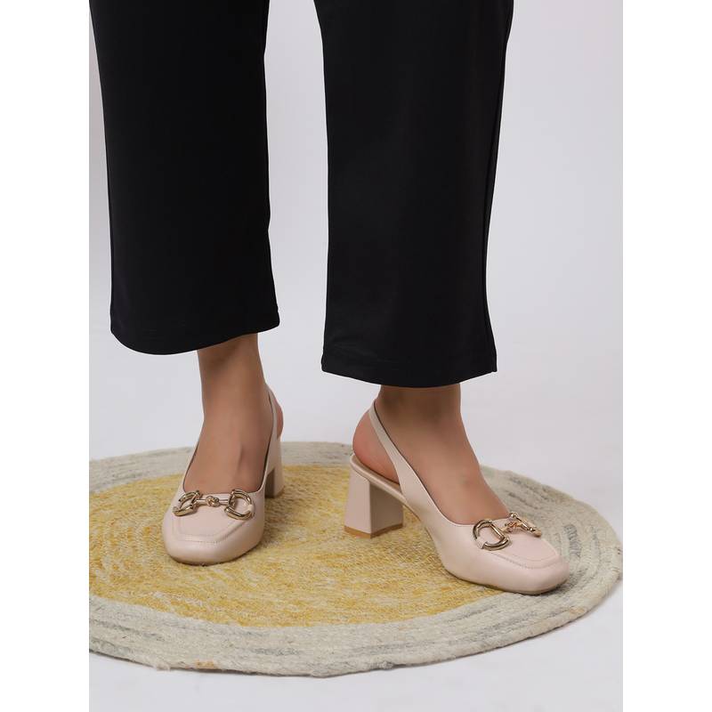T.ELEVEN Women’S Block Ivorysandals Heels (EURO 36)