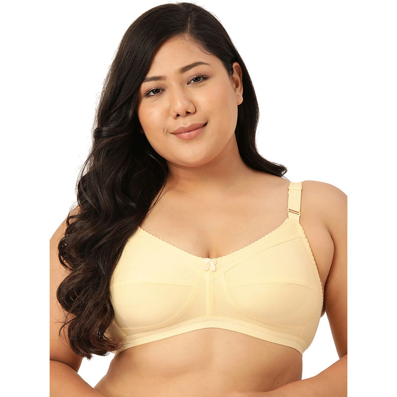 Leading Lady Woman Everyday 100% Cotton Non Padded Beige Full Coverage Bra (46B)