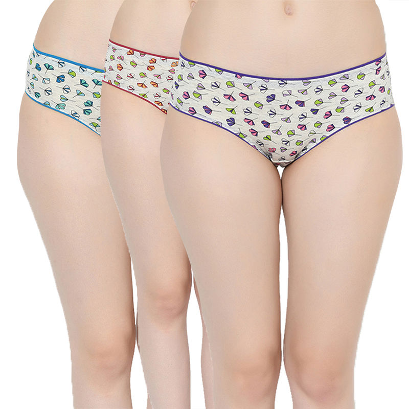 Groversons Paris Beauty Regular Outer Elastic Assorted Panties (PO3) - Multi-Color (L)