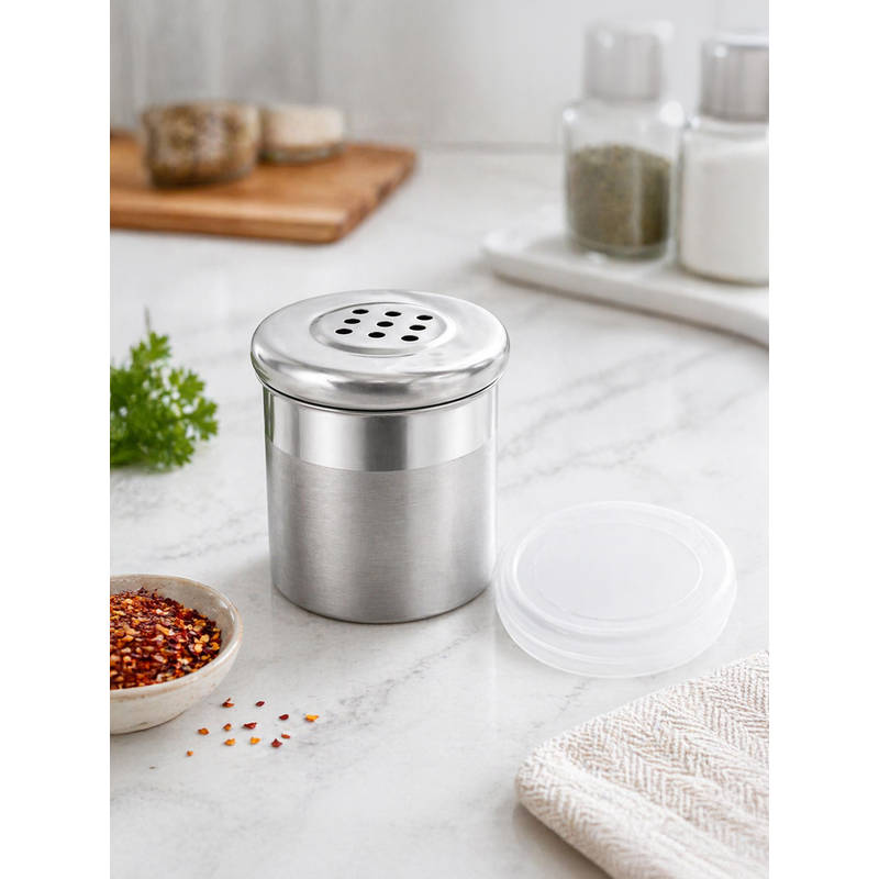 Culinex by thinKitchen Silver Stainless Steel Portable Seasoning Salt Pepper Dispenser (120ml)
