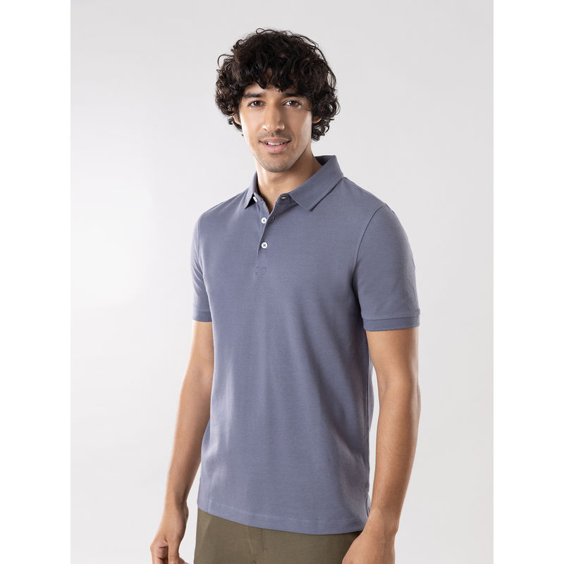 Gloot Anti Stain & Anti Odor Cotton Polo with No - Curl Collar - GLA001 Ocean Grey (L)