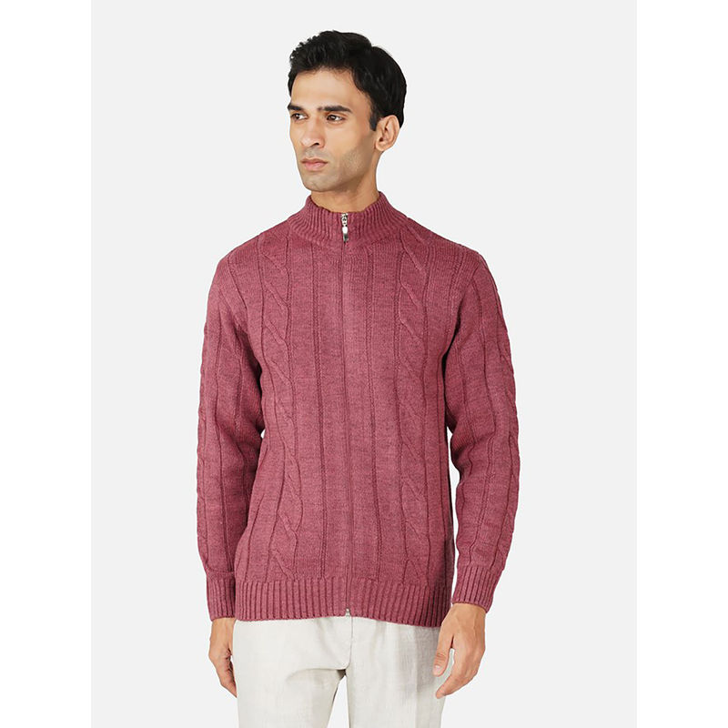 JOE Hazel Men Pink Colour Sweater (M)