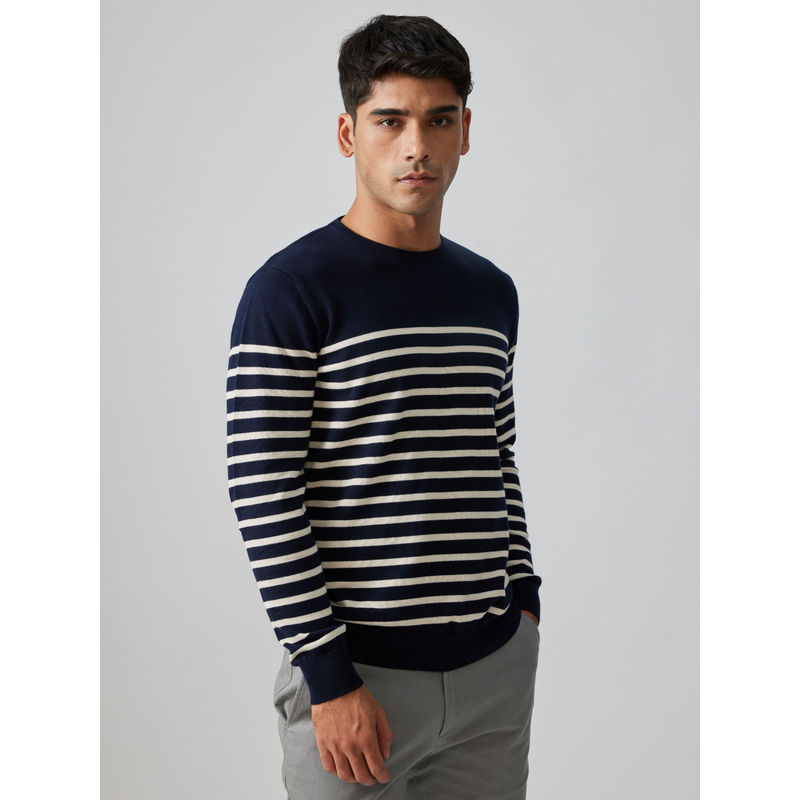 Creatures of Habit Breton Stripe Nautical Blue Sweater (S)
