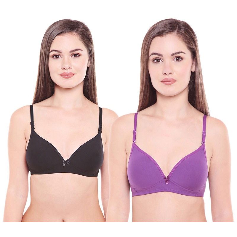 Bodycare Pack Of 2 Lightly Padded T-Shirt Bra - Multi Color (30B)