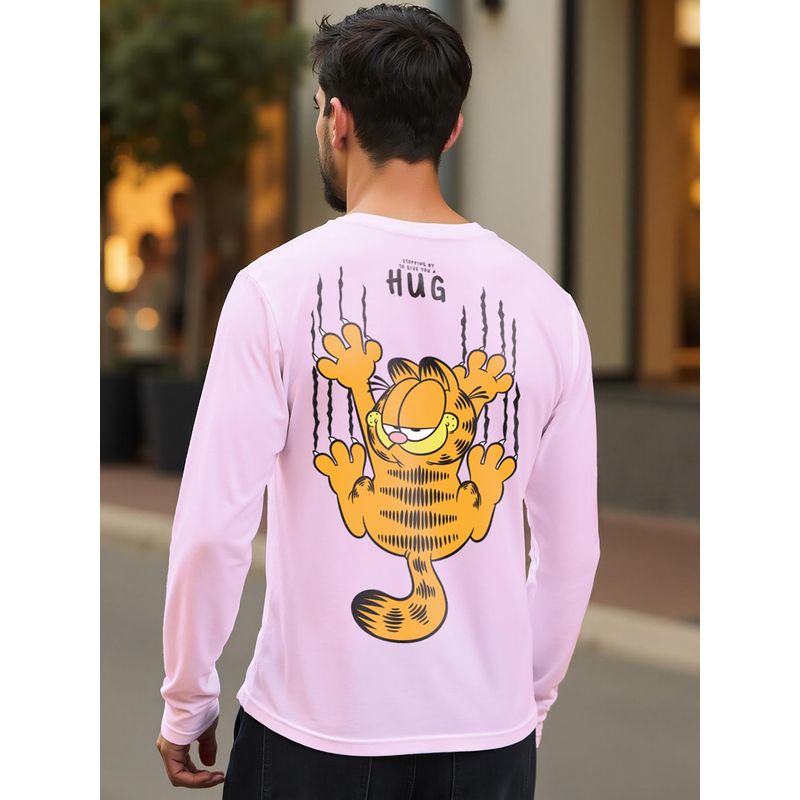 Bewakoof Official Garfield Men's Purple Hug It Out Graphic Printed T-shirt (S)