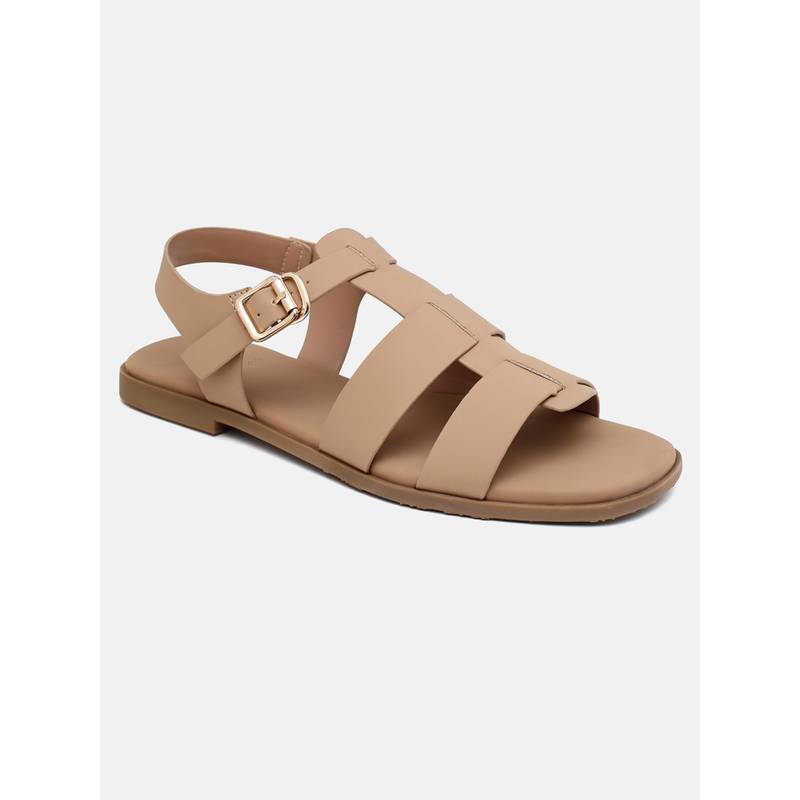 U.S. POLO ASSN. Women Edrien Beige Sandals (UK 4)