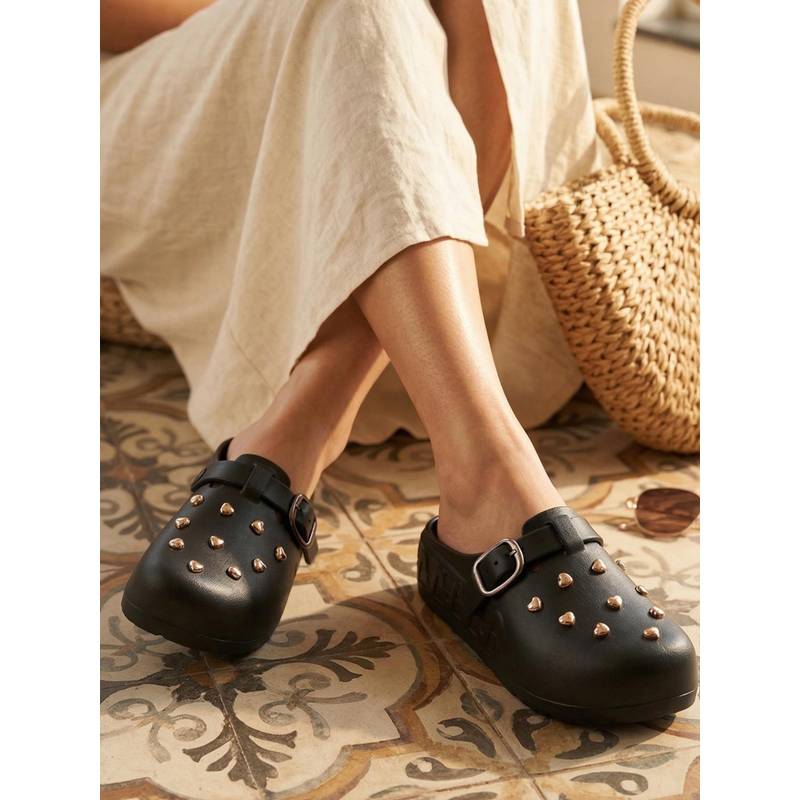 ELLE Women Black Clogs (EURO 36)