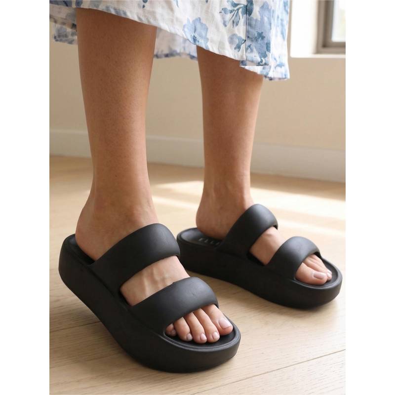 ELLE Women Black Sandals (EURO 36)