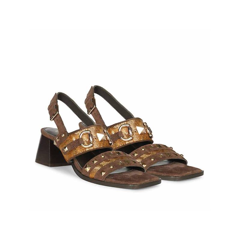 Saint G Women Brown Leather Block Heels (UK 4)