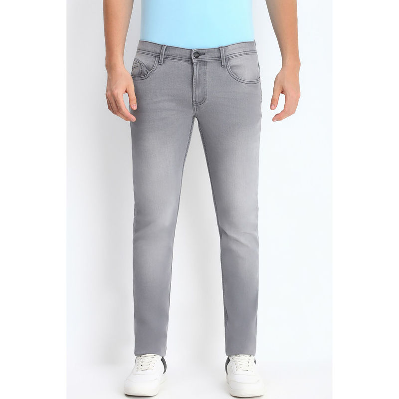 Allen Solly Men Grey Skinny Fit Mid Wash Jeans (32)