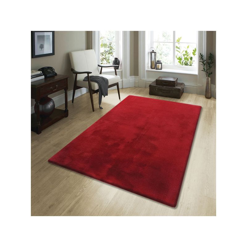 OBSESSIONS Soft Shaggy Solid Carpet Burgundy (5 x 7 Feet)