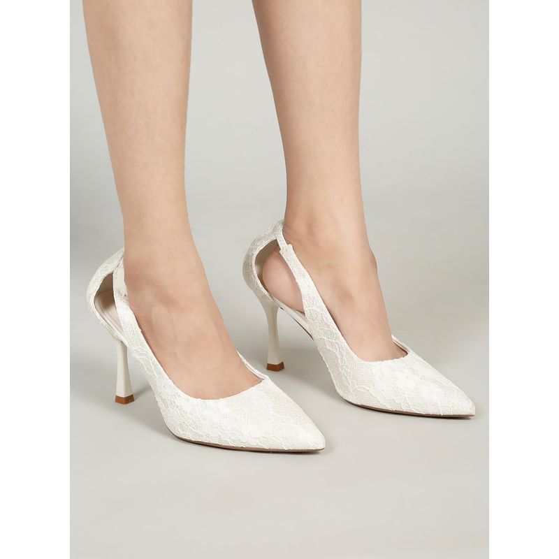 Flat n Heels Women White Pumps (EURO 36)