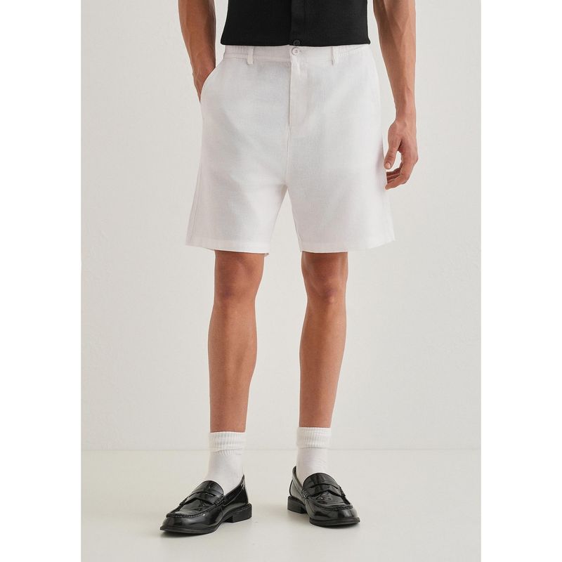 Banana Club White Linen Shorts (28)