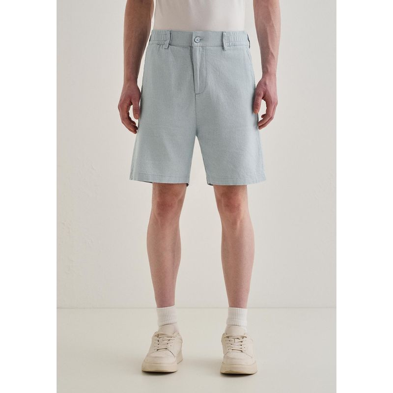 Banana Club Ice Blue Linen Shorts (28)