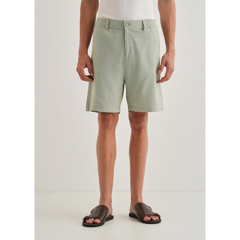Banana Club Mint Green Linen Shorts (28)
