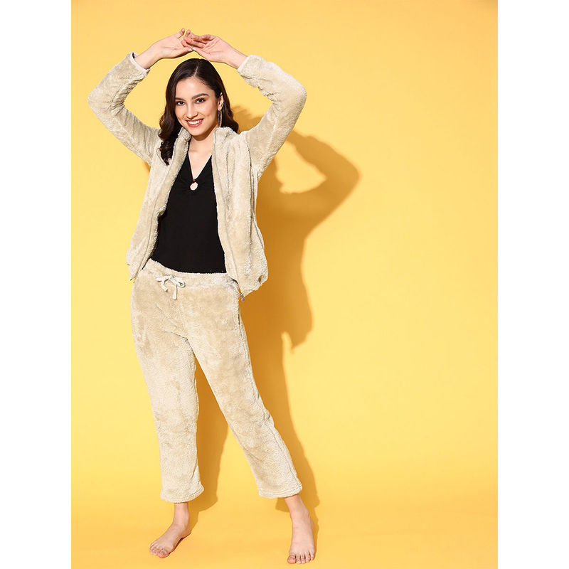 Sweet Dreams Women Solid Jacket with Pyjama (Set of 2) (3XL)