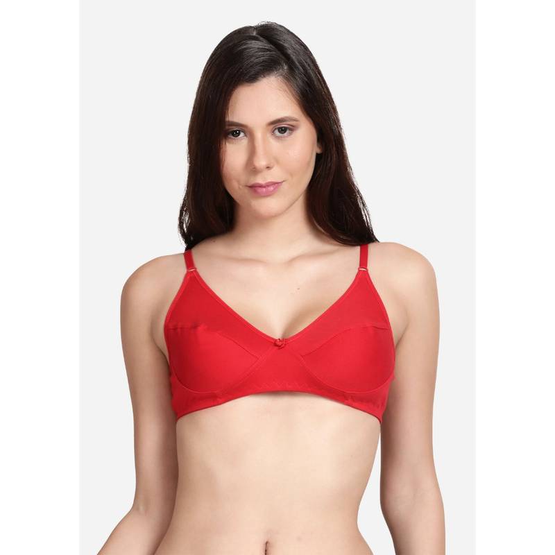 Shyaway Shyle Red Non Padded Seamed Everyday Bra (34B)
