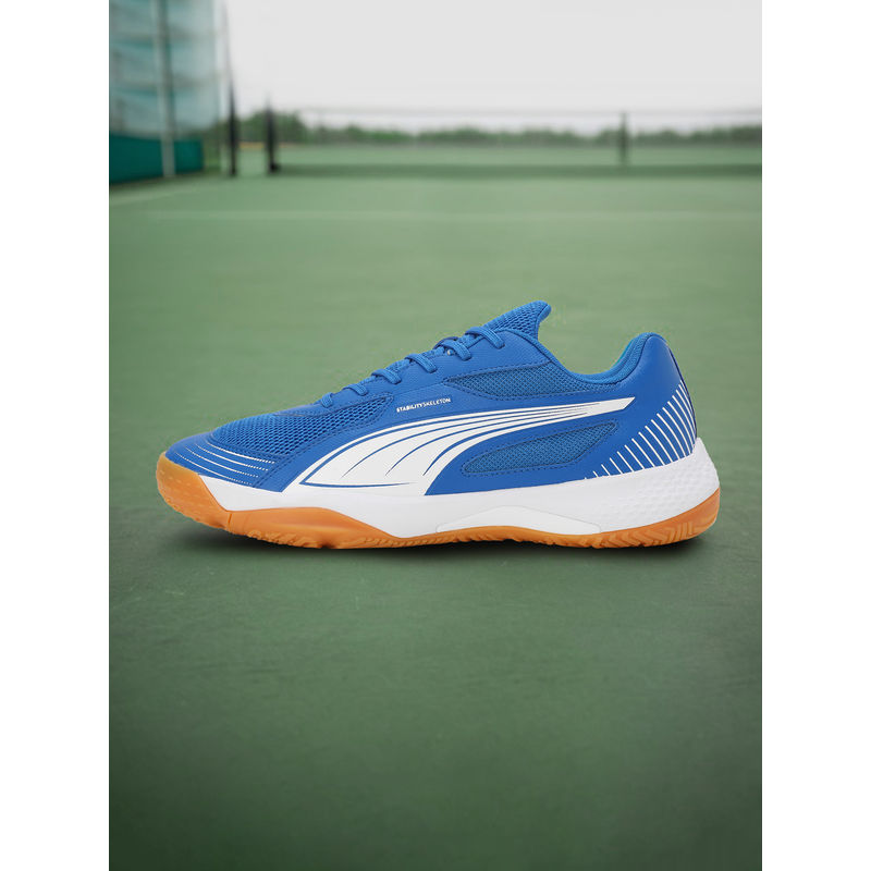 Puma Solarflash III Unisex Blue Sport Shoes (UK 3.5)