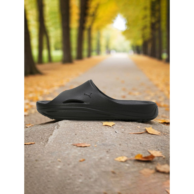 Puma Lithen Injex Men Black Slides (UK 9)