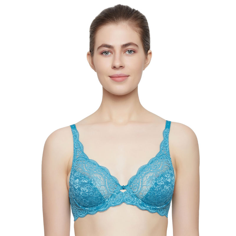 Triumph Amourette 300 Wired Non-Padded Bra - Blue (40E)