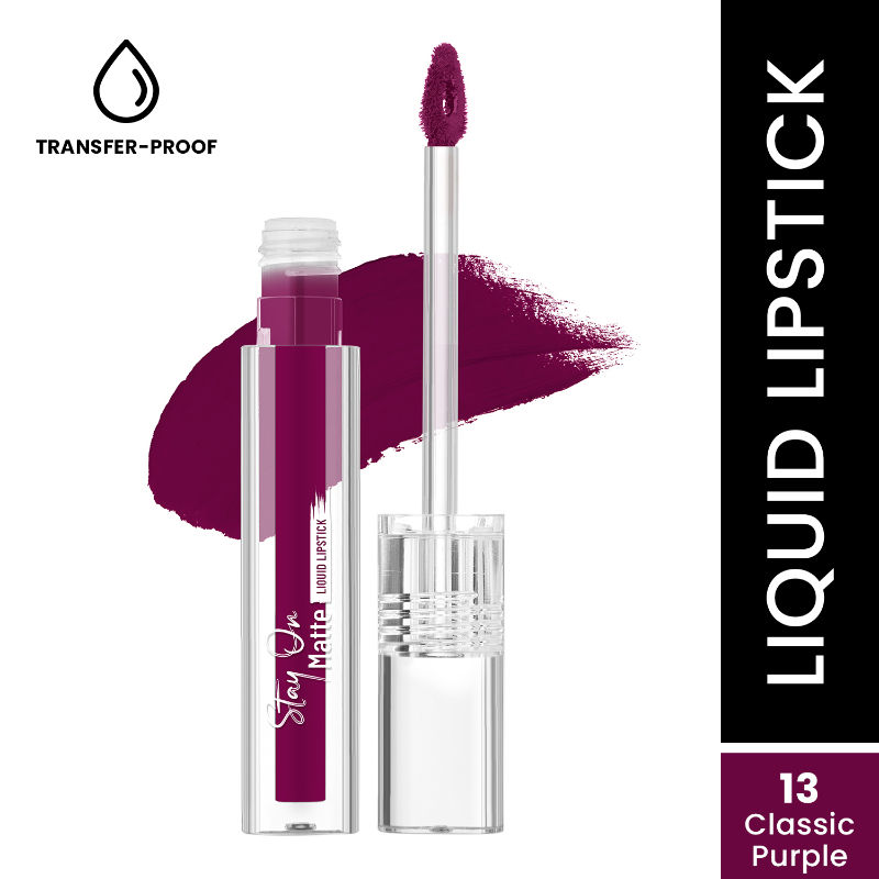 Swiss Beauty Stay On Matte Liquid Lipstick - 13 Classic Purple