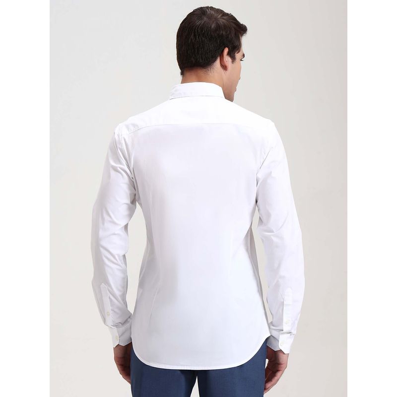 JadeBlue Slim Fit White Cotton Stretch Formal Trousers (40)