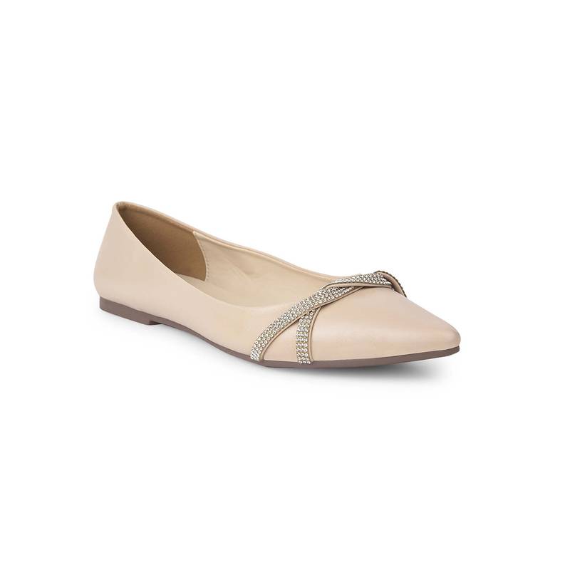 Bata Beige Women Casual Ballerina Soft Inner Cushion Comfort (3)