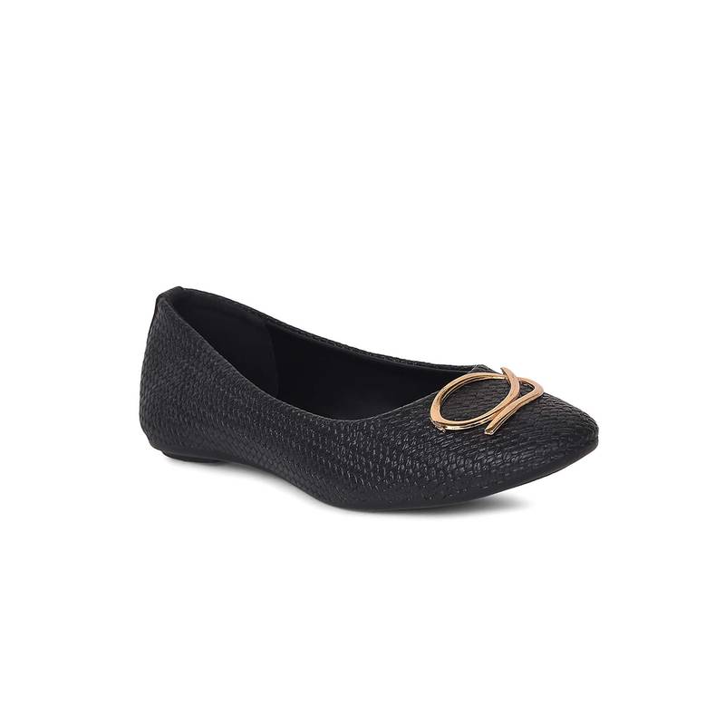 Bata Black Women Casual Ballerina Soft Cushion Comfort Style (4)