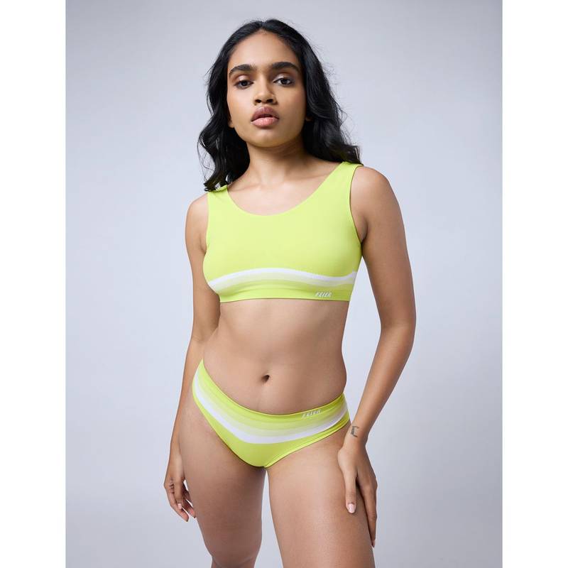 FEIER Green Everyday Stripe Sports Bra (S)