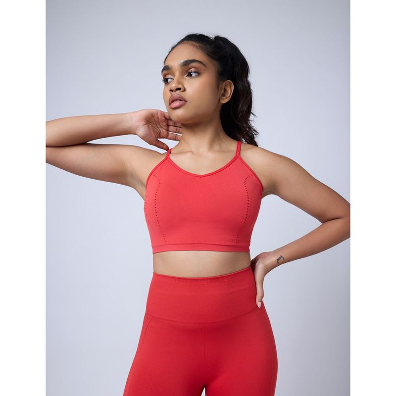 FEIER Red Elevate Strappy Sports Bra (M)
