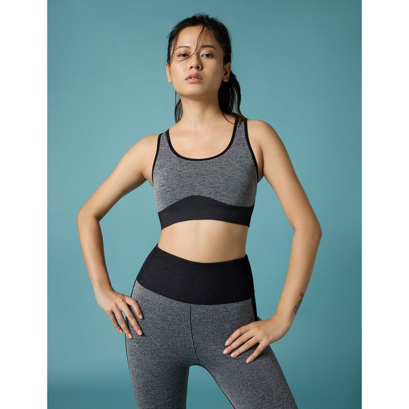 FEIER Grey Ascend Crossback Sports Bra (S)