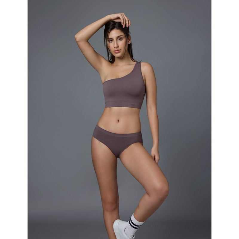FEIER Purple Flexrib One-Shoulder Sports Bra (L)