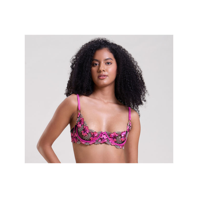 Mysthelle Iris Embroidered Quarter Cup Bra (30C )