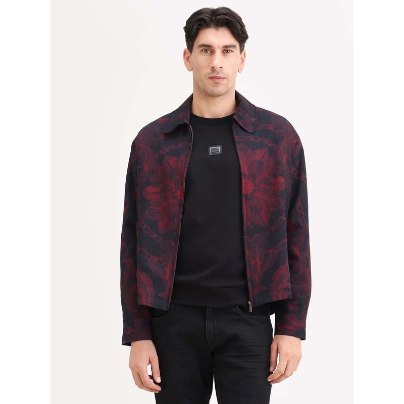 Rare Rabbit Black Viscose Blend Full Sleeves Jacket (S)