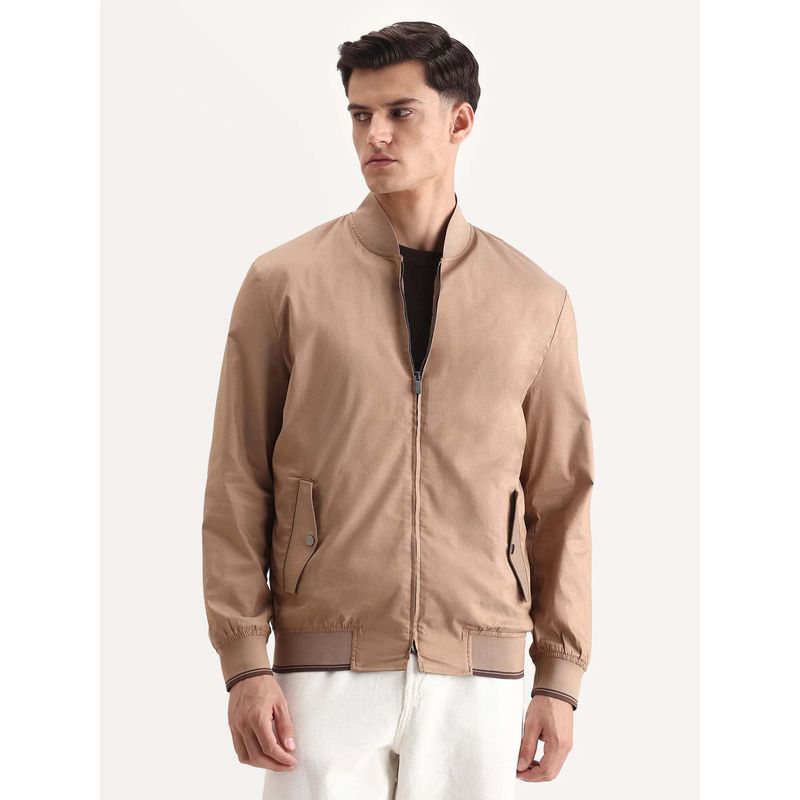 Rare Rabbit Tan Polyester Blend Full Sleeves Jacket (XS)