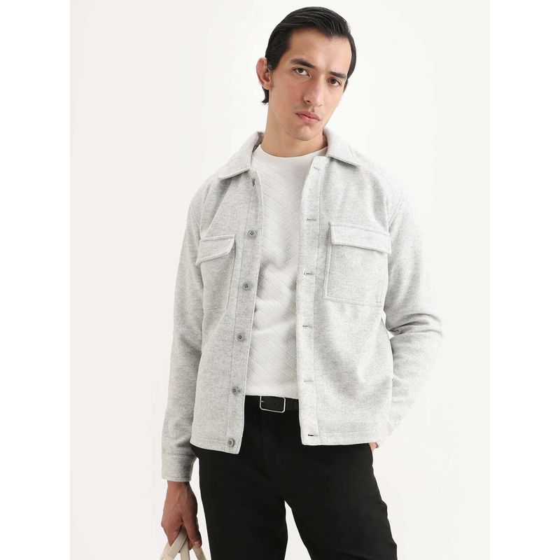 Rare Rabbit Grey Polyester Full Sleeves Jacket (S)