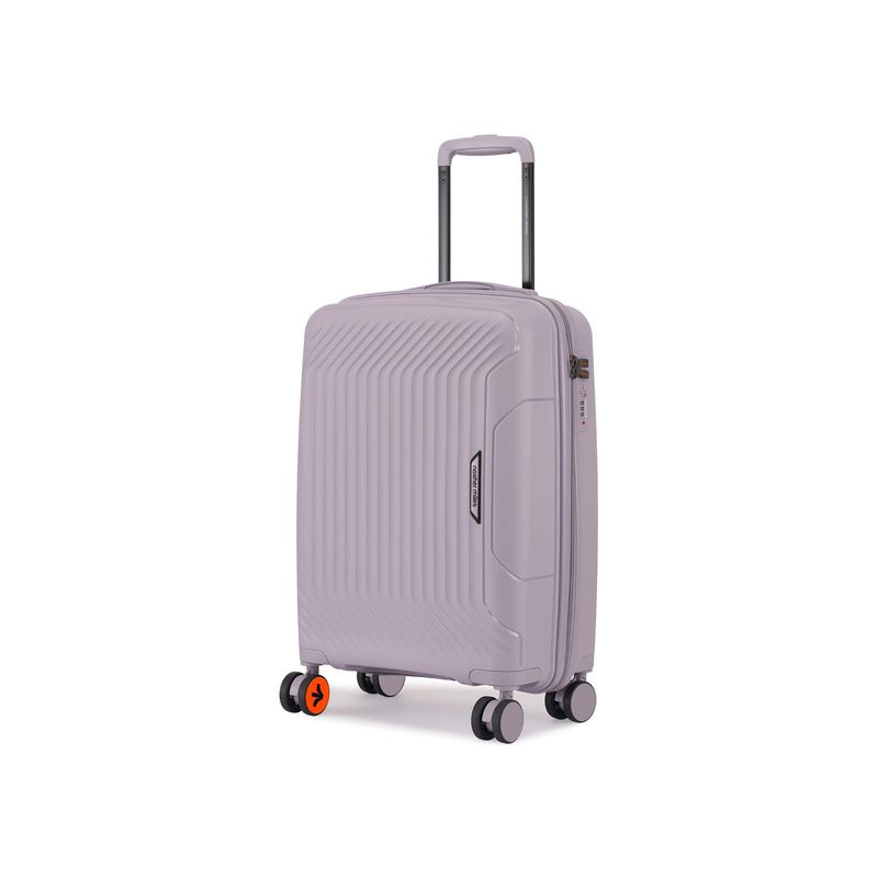 Nasher Miles Unisex Grey Coorg Hard-Sided Polypropylene Purple Trolley Bag (S)