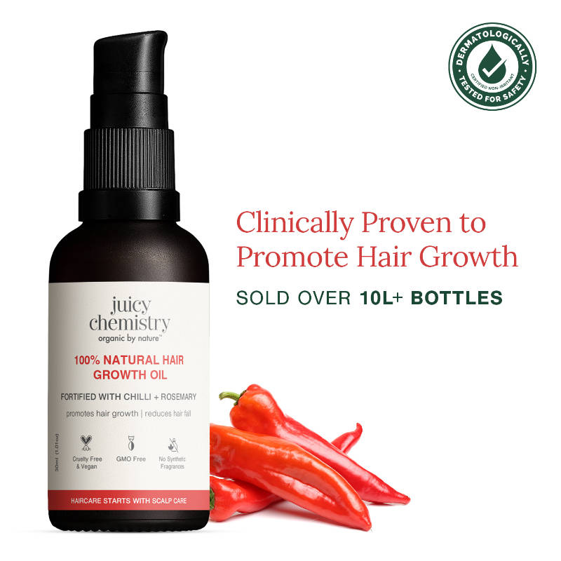 Juicy Chemistry 100% Natural Hair Growth Oil Fortified with Chilli + Rosemary