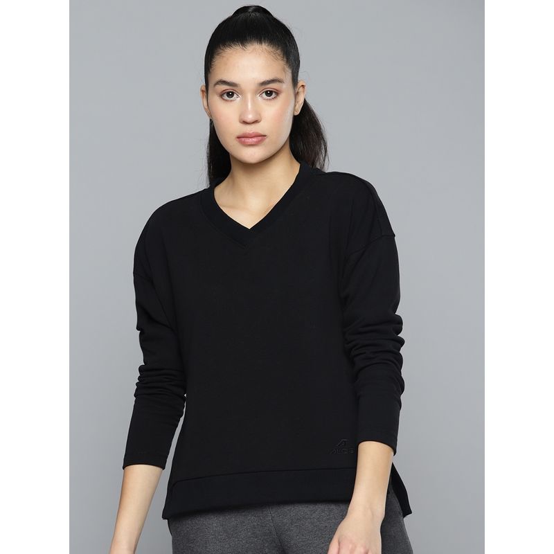 Alcis Women Black Solid Sweatshirt (XS)