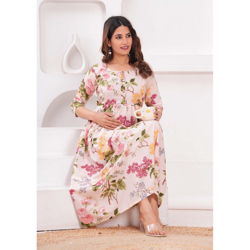 UrbanRang Ivory Garden Bloom Dress (S)