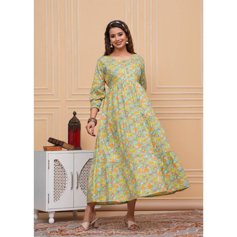 UrbanRang Sunshine Pastel Floral Maternity Maxi (S)