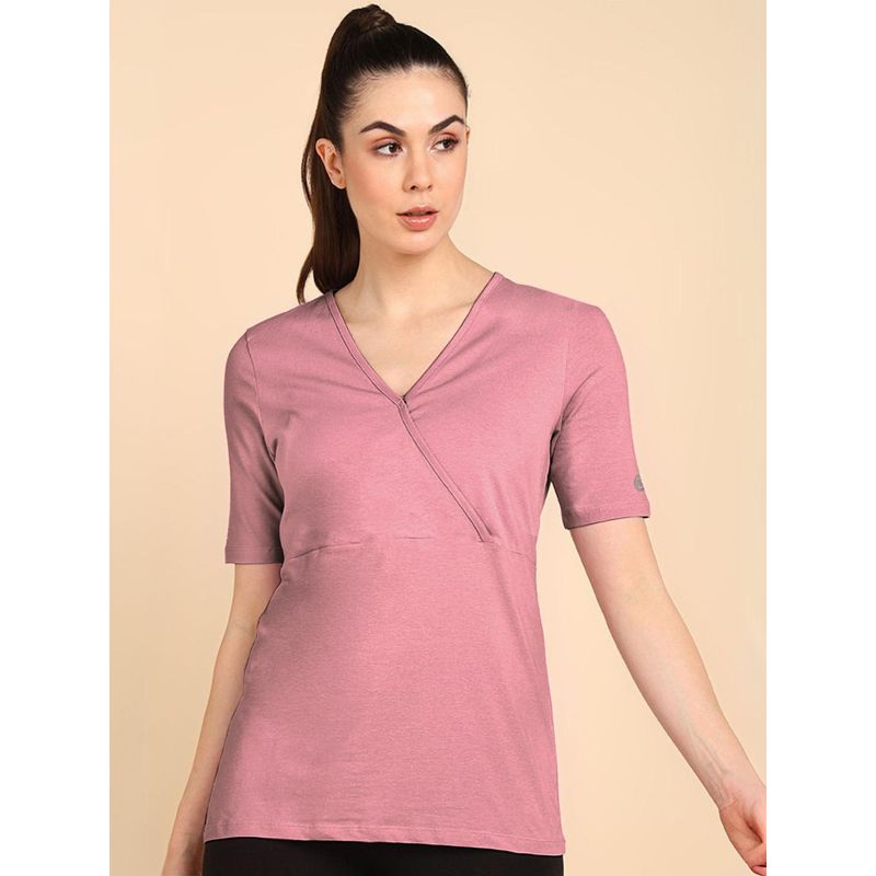 Zelena Pink Zipless Maternity Feeding Top (L)