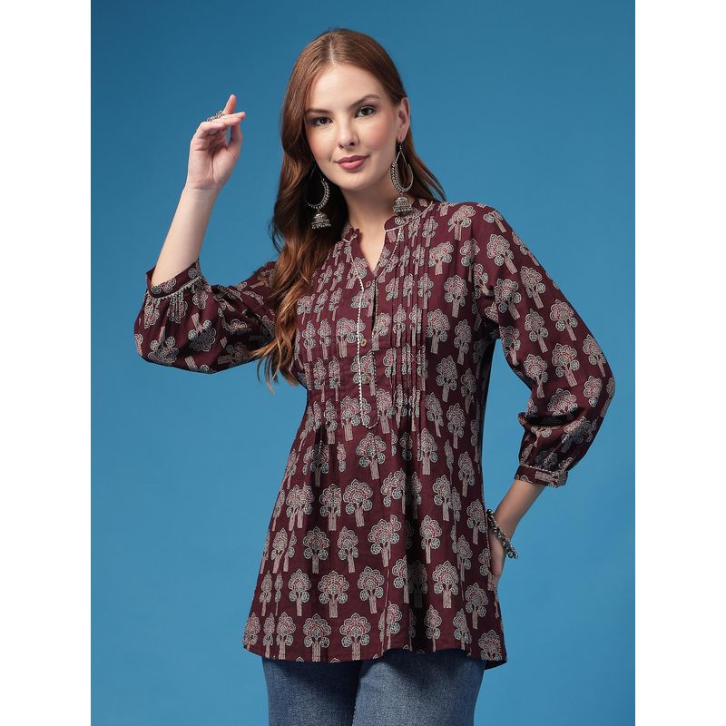 Zelena Purple Sitara Cotton Maternity Front-Open Feeding Top (L)