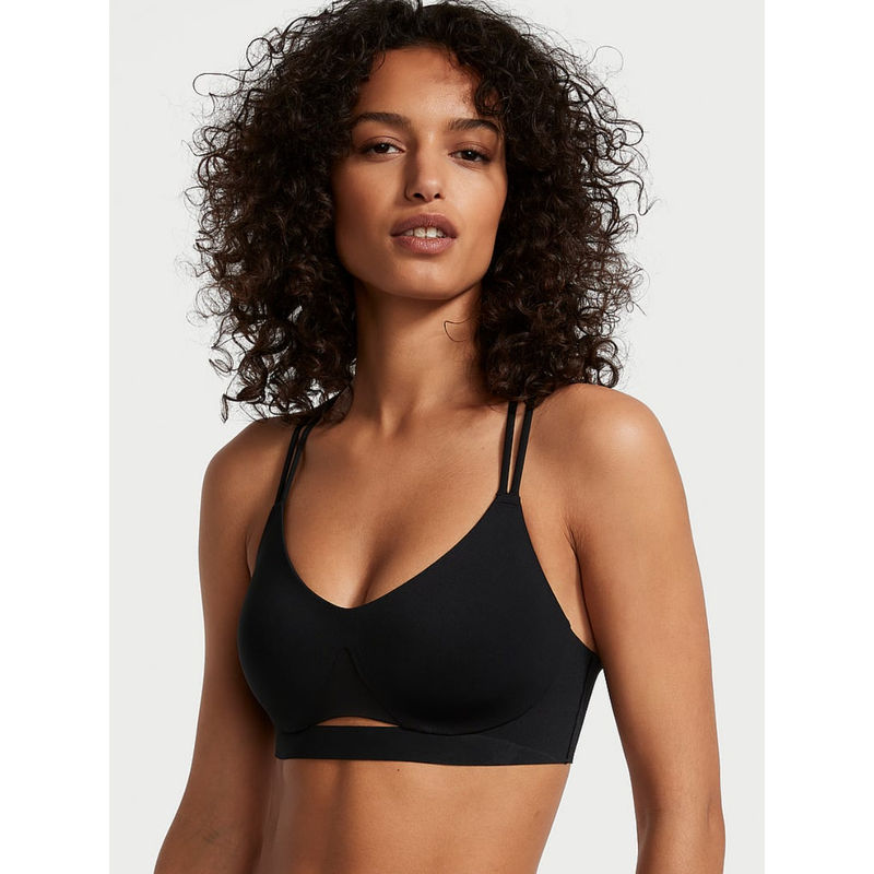Victoria's Secret Black Elevate Strappy-Comfort Sports Bra (XS)